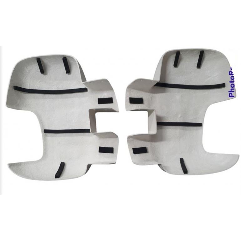 LONG ARM WHITE SUPER STRONG MIRROR GUARD SET RH & LH (PAIR)