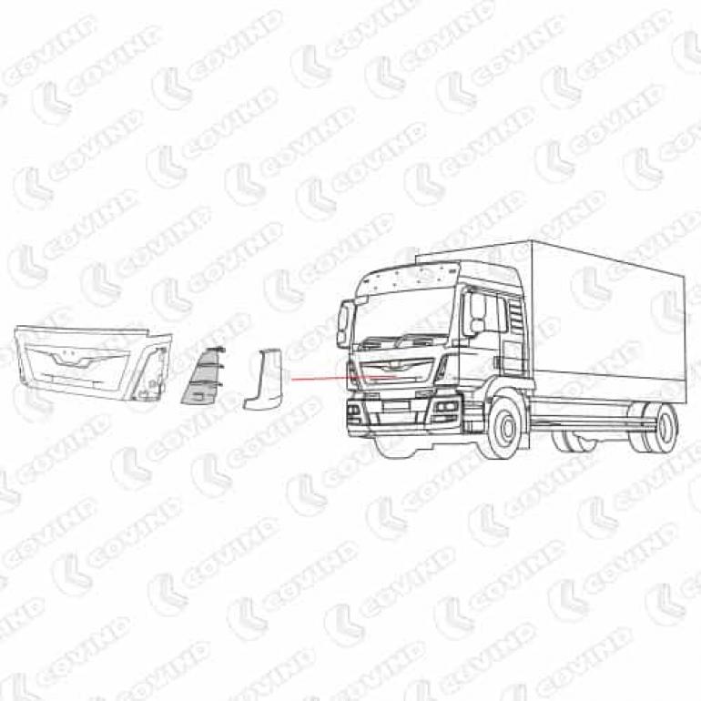 INNER CORNER PANEL DEFLECTOR PASSENGER SIDE LH