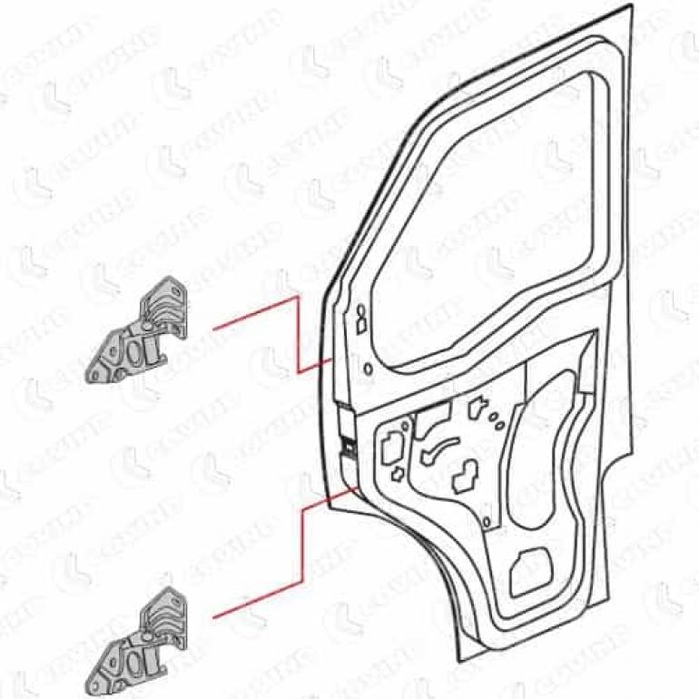 FRONT DOOR HINGE FITS RH OR LH