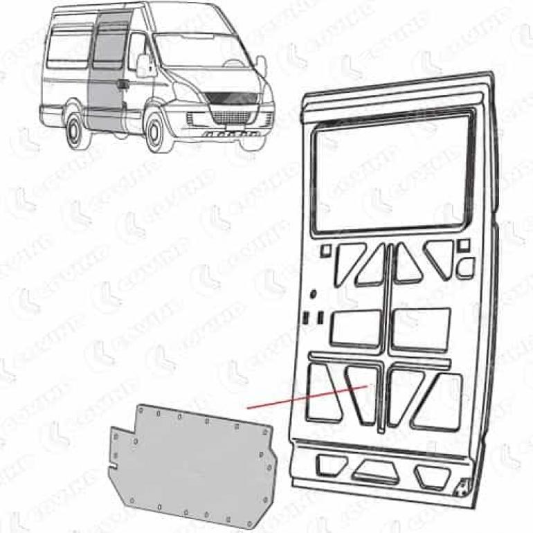 SIDE SLIDING DOOR INNER DOOR PANEL DRIVER SIDE RH