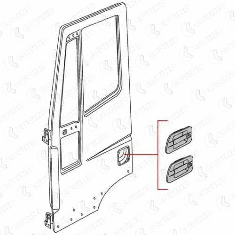FRONT OUTER DOOR HANDLE SET WITHOUT BARRELS & KEYS RH & LH