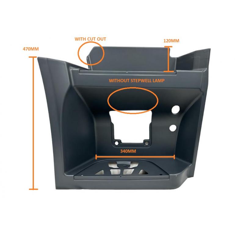 GREY LOWER STEP SURROUND DRIVER SIDE RH
