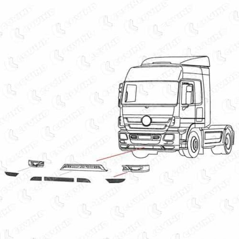 LOWER BUMPER SPOILER GRILLE PANEL PASSENGER SIDE LH