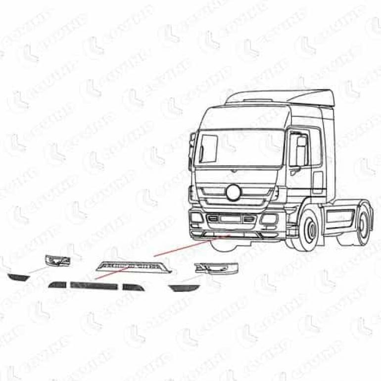 FRONT LOWER BUMPER SPOILER CENTRE GRILLE PANEL PASSENGER SIDE LH