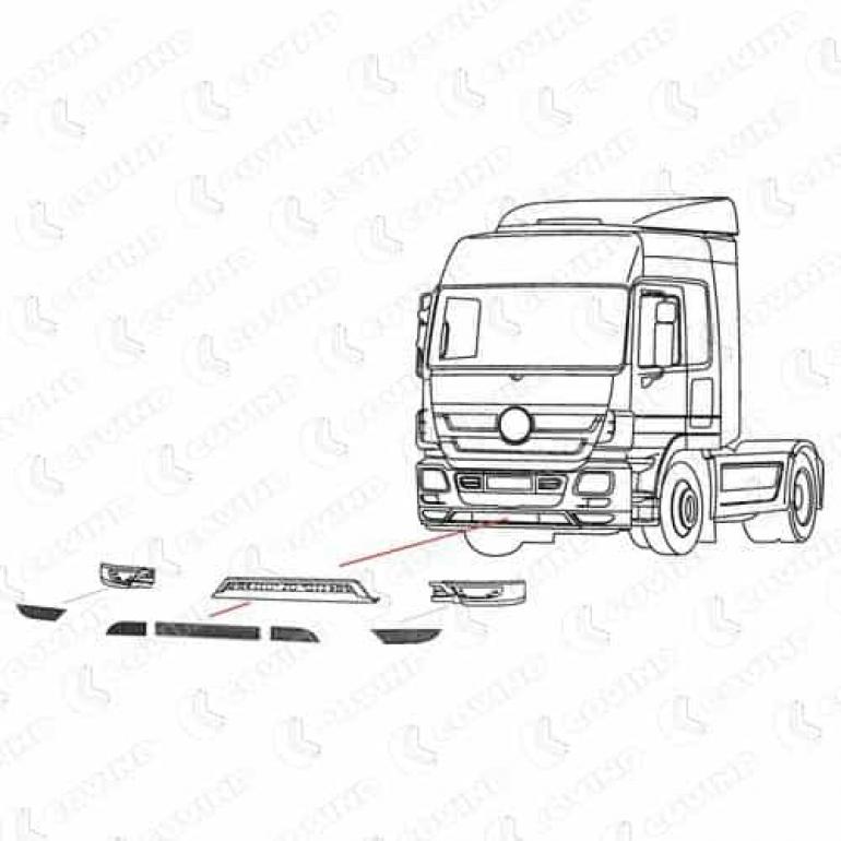 FRONT LOWER BUMPER SPOILER CENTRE GRILLE PANEL DRIVER SIDE RH