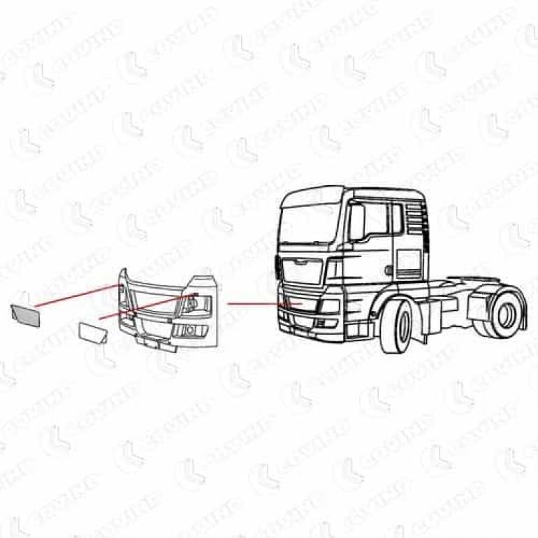 HEADLAMP WASHER COVER DRIVER SIDE RH