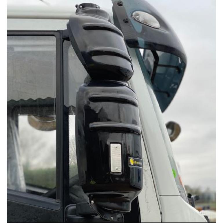 SHORT ARM BLACK SUPER STRONG MIRROR GUARD SET RH & LH (PAIR)