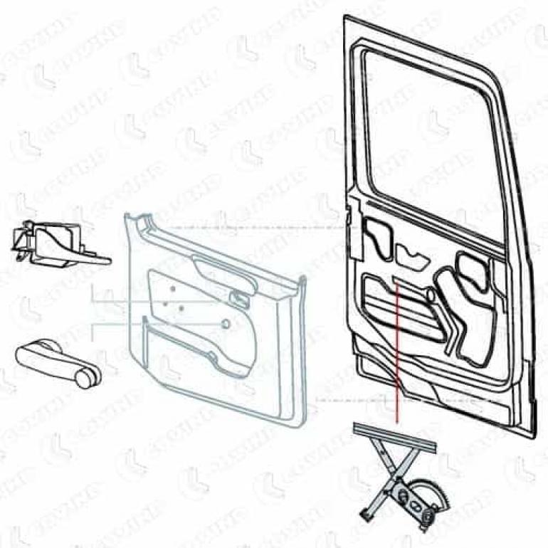 MANUAL WINDOW LIFT REGULATOR ONLY PASSENGER SIDE LH