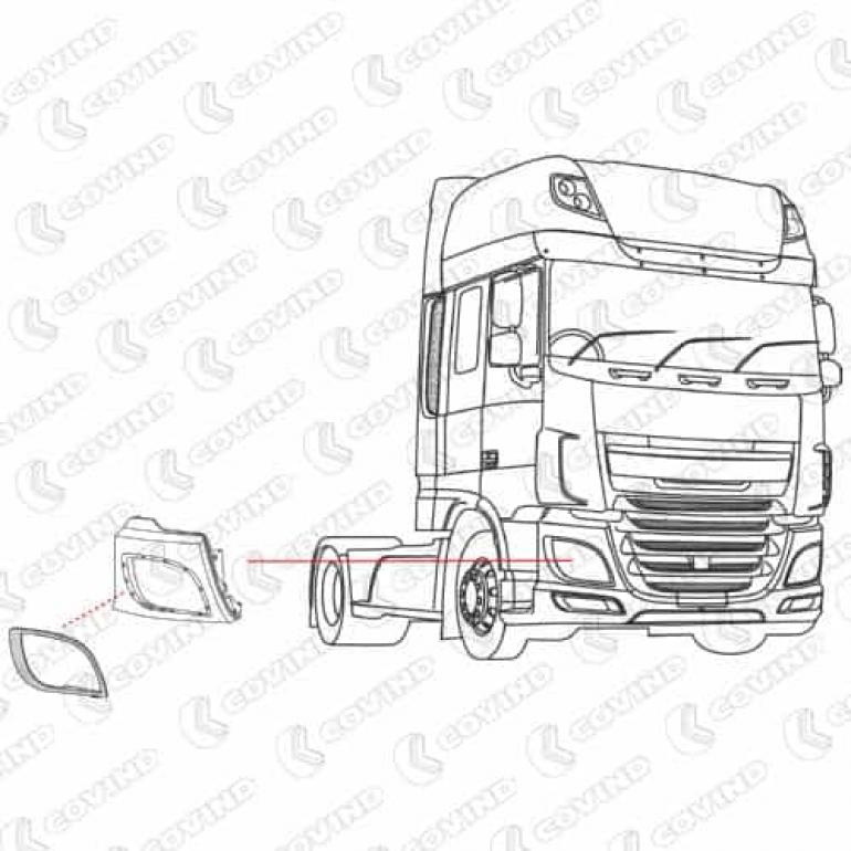 HEADLAMP SURROUND TRIM DRIVER SIDE RH