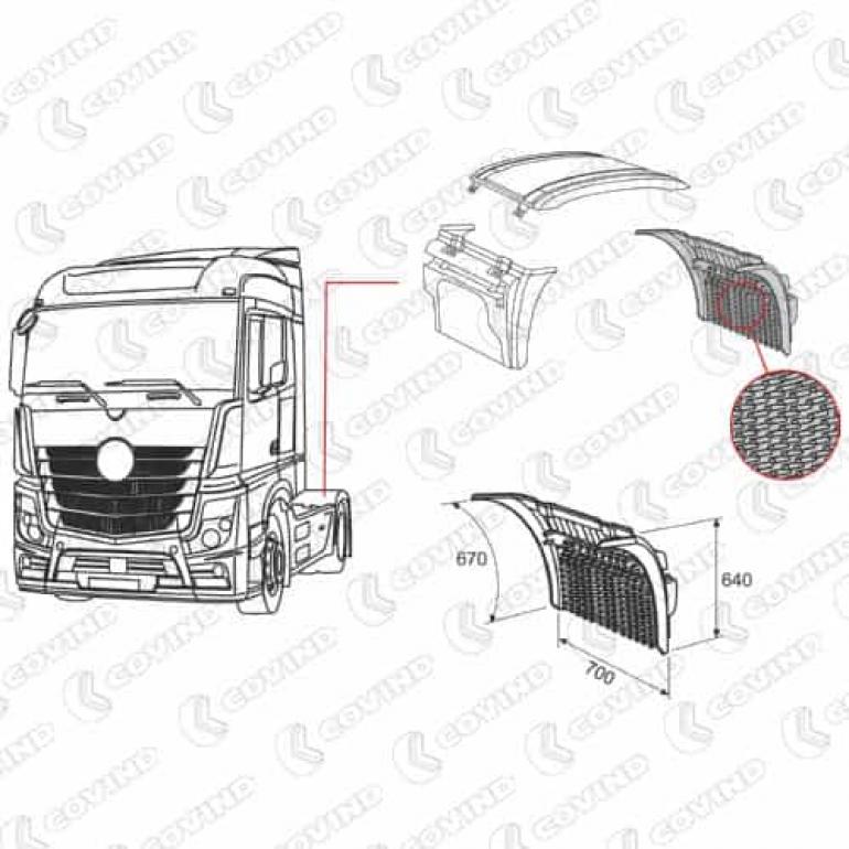 REAR AXLE DROPWING REAR SECTION WITH SPRAY FITS RH OR LH