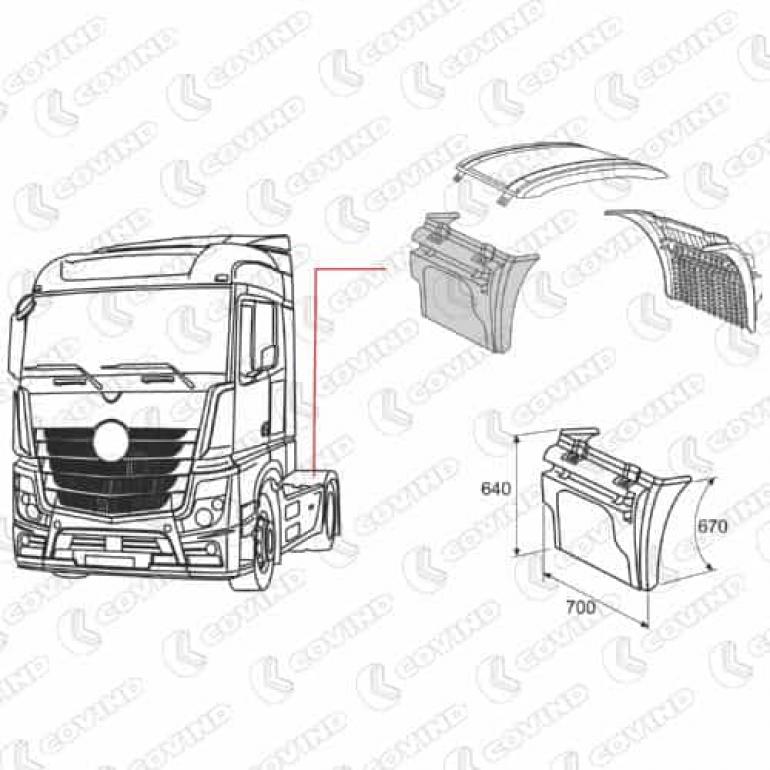 REAR AXLE DROPWING FRONT SECTION PASSENGER SIDE LH