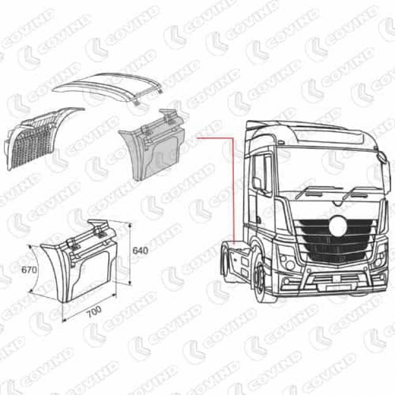 REAR AXLE DROPWING FRONT SECTION DRIVER SIDE RH