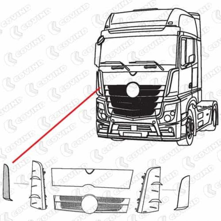 PRIMED OUTER CORNER DEFLECTOR PANEL DRIVER SIDE RH