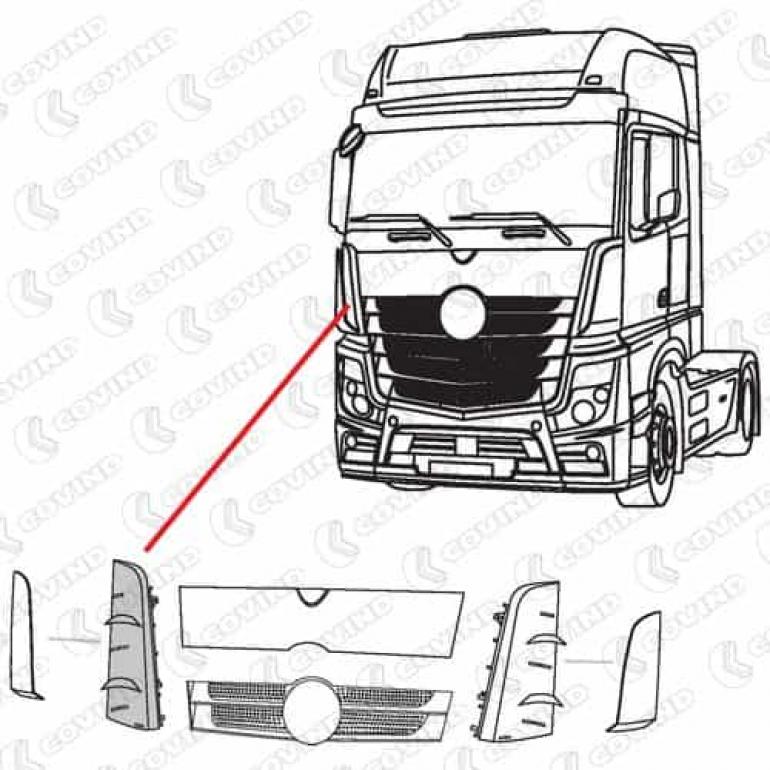 INNER CORNER PANEL DEFLECTOR DRIVER SIDE RH