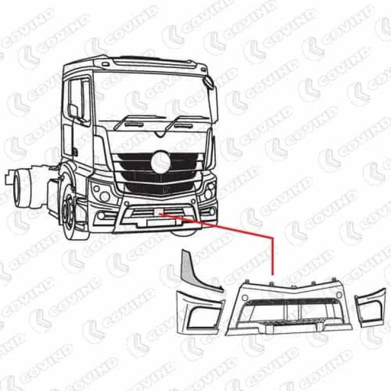 GREY HEADLAMP LOWER TRIM PANEL DRIVER SIDE RH