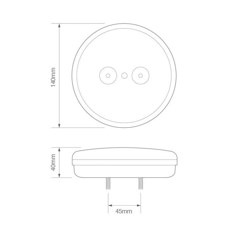 SLIMLINE ROUND LED REAR REVERSE LAMP 12/24V
