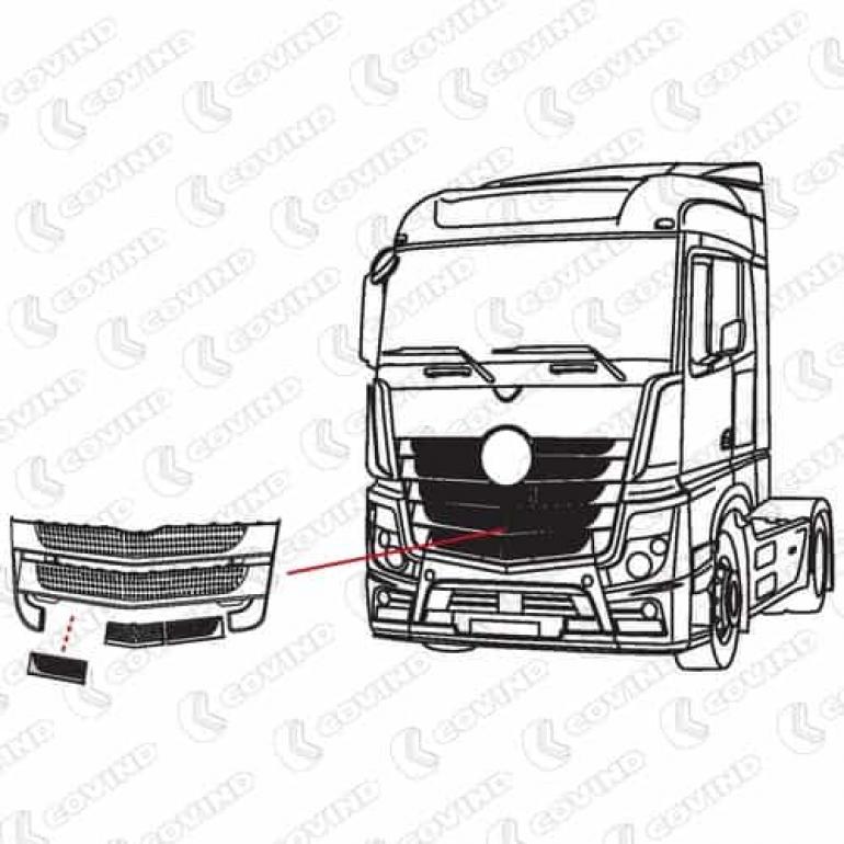 MAIN GRILLE LOWER INSERT MESH DRIVER SIDE RH
