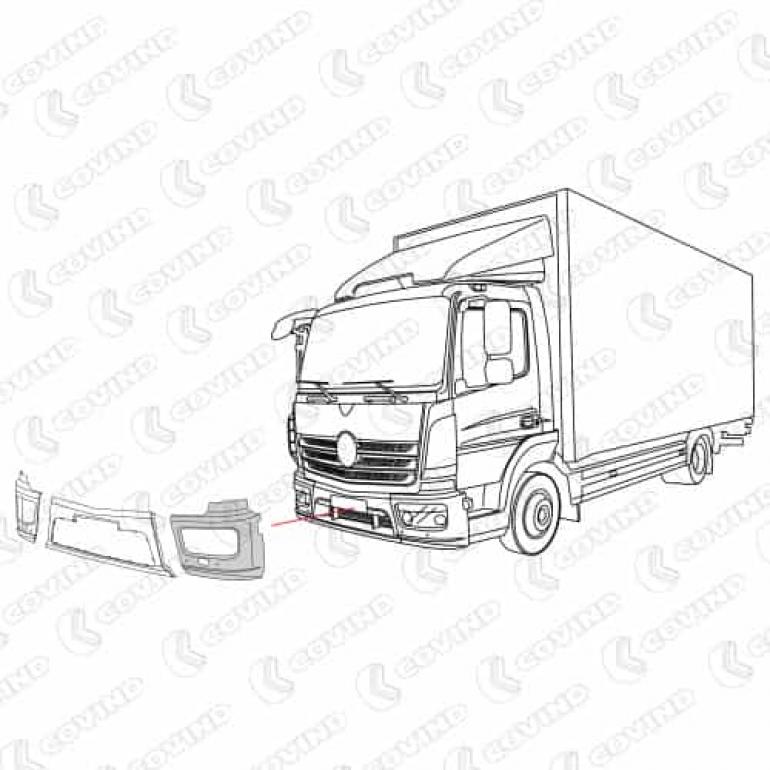 FRONT 'LOW BUMPER CORNER WITH HEADLAMP WASHER PASSENGER SIDE LH