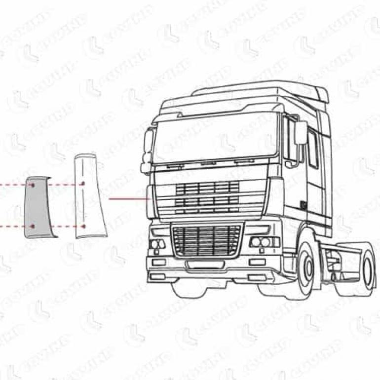 PRIMED OUTER CORNER PANEL DEFLECTOR DRIVER SIDE RH