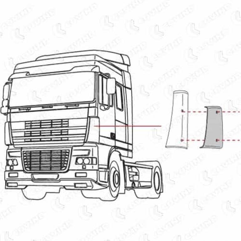PRIMED OUTER CORNER PANEL DEFLECTOR PASSENGER SIDE LH