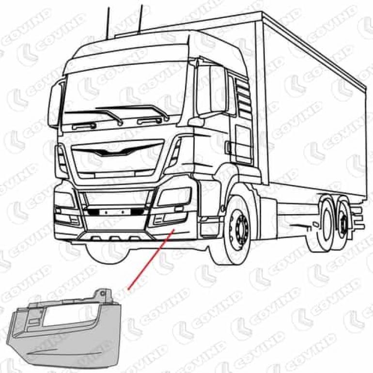 FRONT BUMPER CORNER WITH FOG LAMP PASSENGER SIDE LH