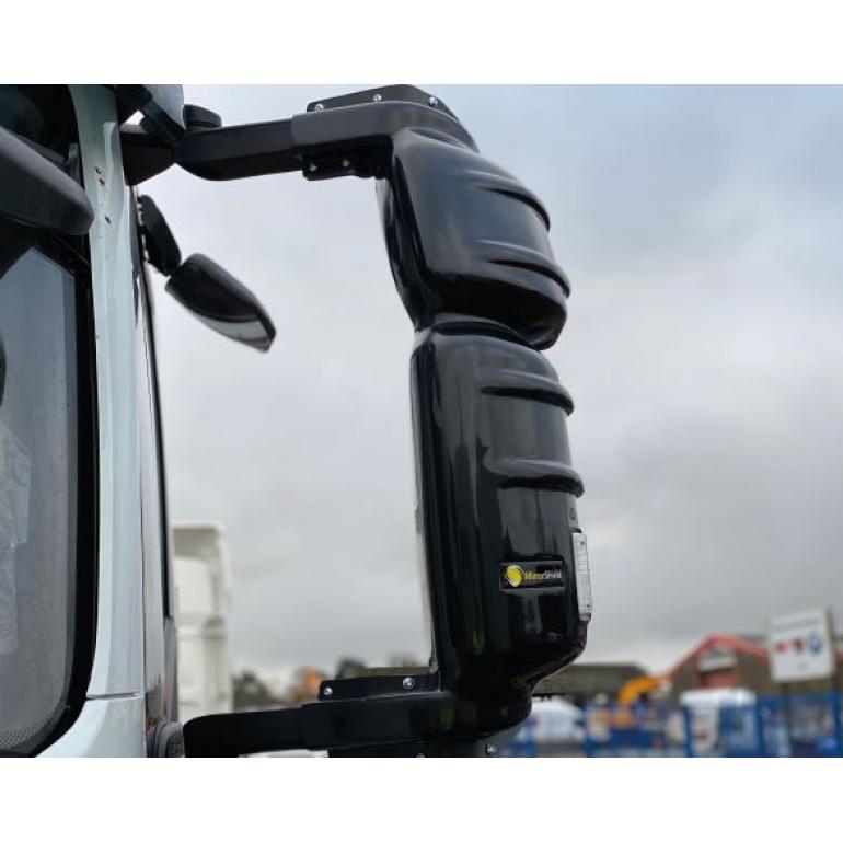 MEDIUM / LONG ARM BLACK SUPER STRONG MIRROR GUARD SET RH & LH (PAIR)