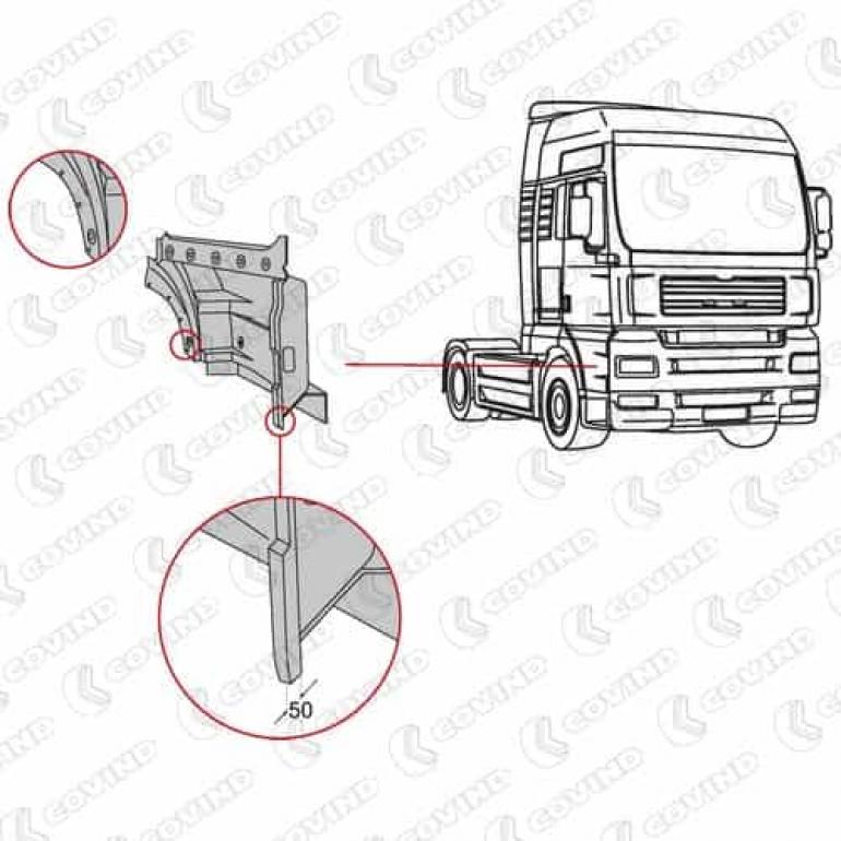 PAINTABLE UPPER STEPWING DRIVER SIDE RH