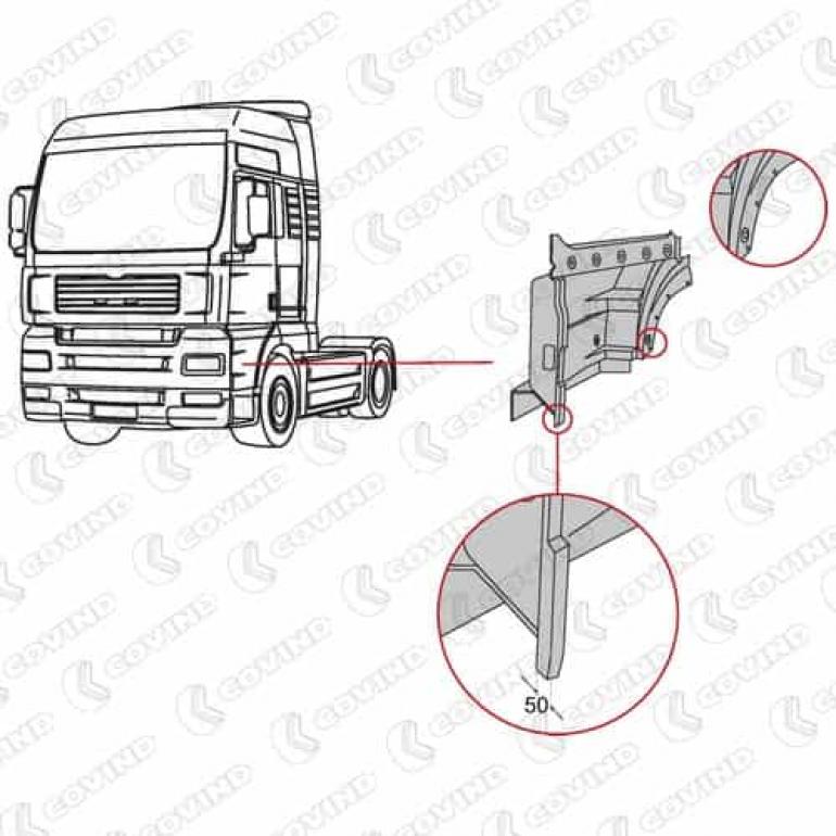 PAINTABLE UPPER STEPWING PASSENGER SIDE LH