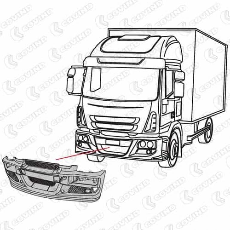 BLACK FRONT BUMPER WITHOUT FOG LAMP HOLES