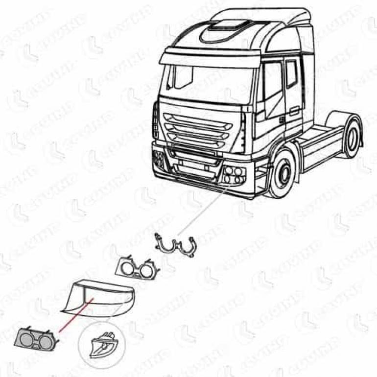 FRONT FOG & SPOT LAMP BLANK PASSENGER SIDE LH