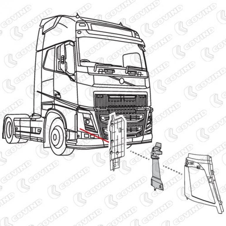 PAINTABLE HEADLAMP SURROUND AIR DUCT DRIVER SIDE RH