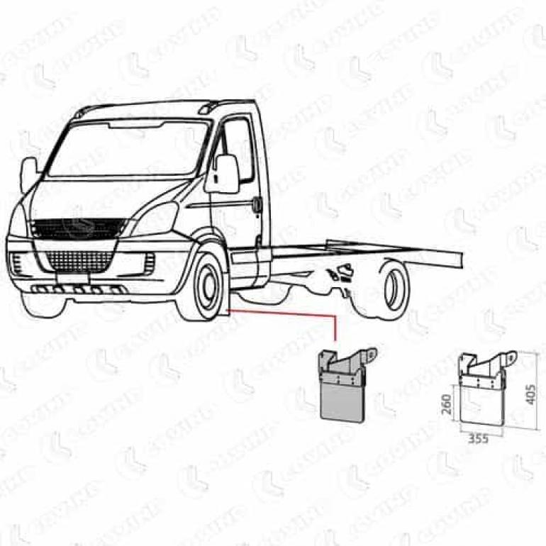 FRONT ANTISPRAY MUDFLAP PASSENGER SIDE LH 260MM