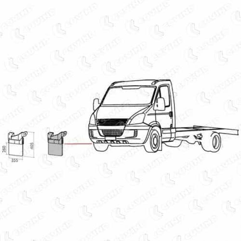 FRONT ANTISPRAY MUDFLAP DRIVER SIDE RH 290MM