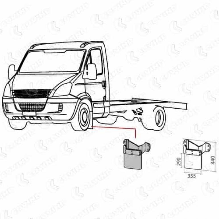 FRONT ANTISPRAY MUDFLAP PASSENGER SIDE LH 290MM