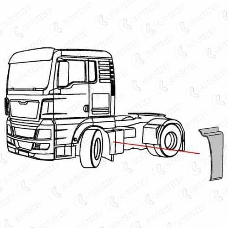 CAB DROPWING END PANEL PASSENGER SIDE LH