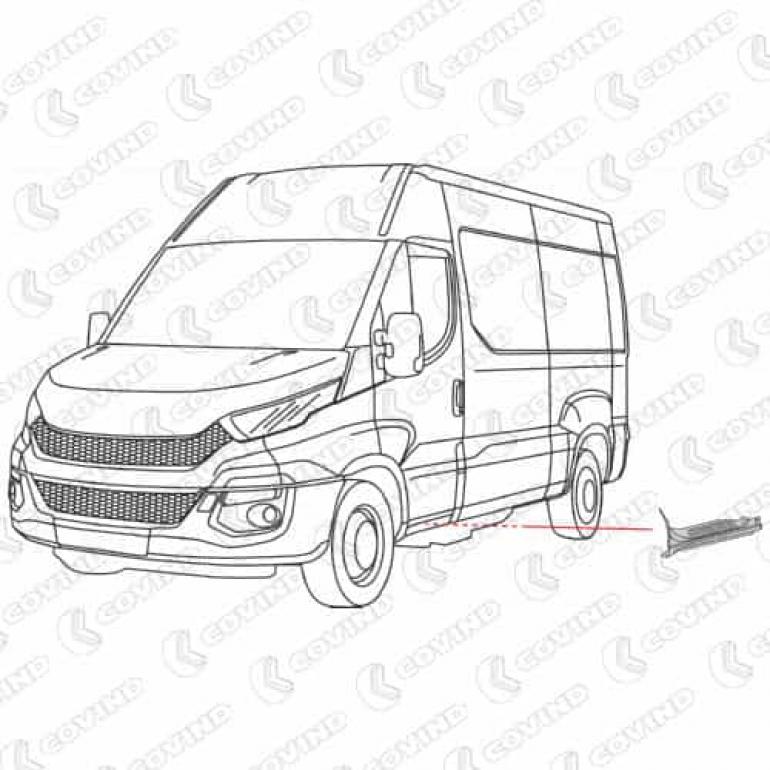 BLACK FRONT DOOR LOWER MOULDING PANEL PASSENGER SIDE LH