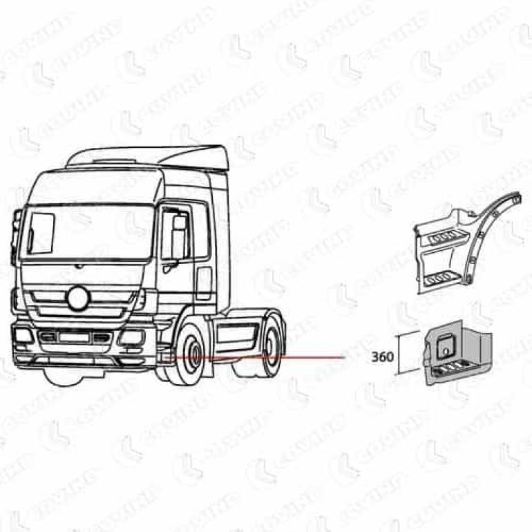 LOWER STEP SURROUND PASSENGER SIDE LH