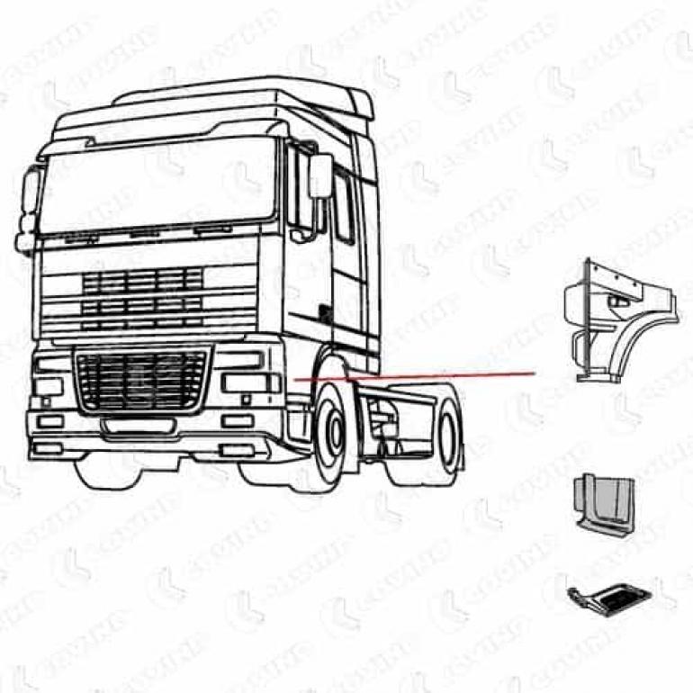 LOWER STEP SURROUND PASSENGER SIDE LH