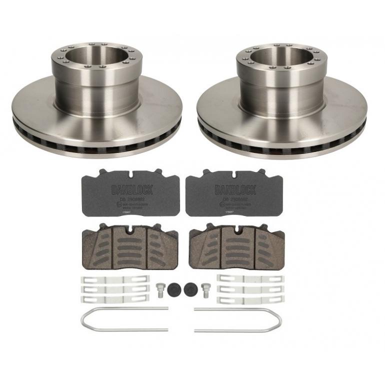 FRONT BRAKE DISCS C/W CAST ABS EXCITER RING & BRAKE PAD AXLE SET