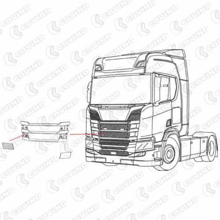 UPPER GRILLE LOWER TRIM PANEL DRIVER SIDE RH