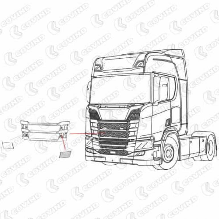 UPPER GRILLE LOWER TRIM PANEL PASSENGER SIDE LH