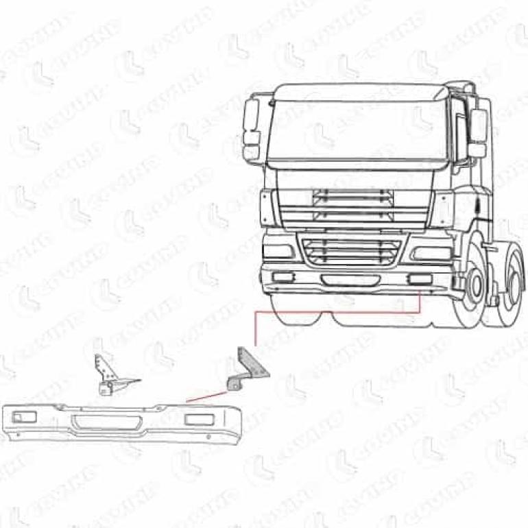 FRONT BUMPER MOUNTING BRACKET PASSENGER SIDE LH