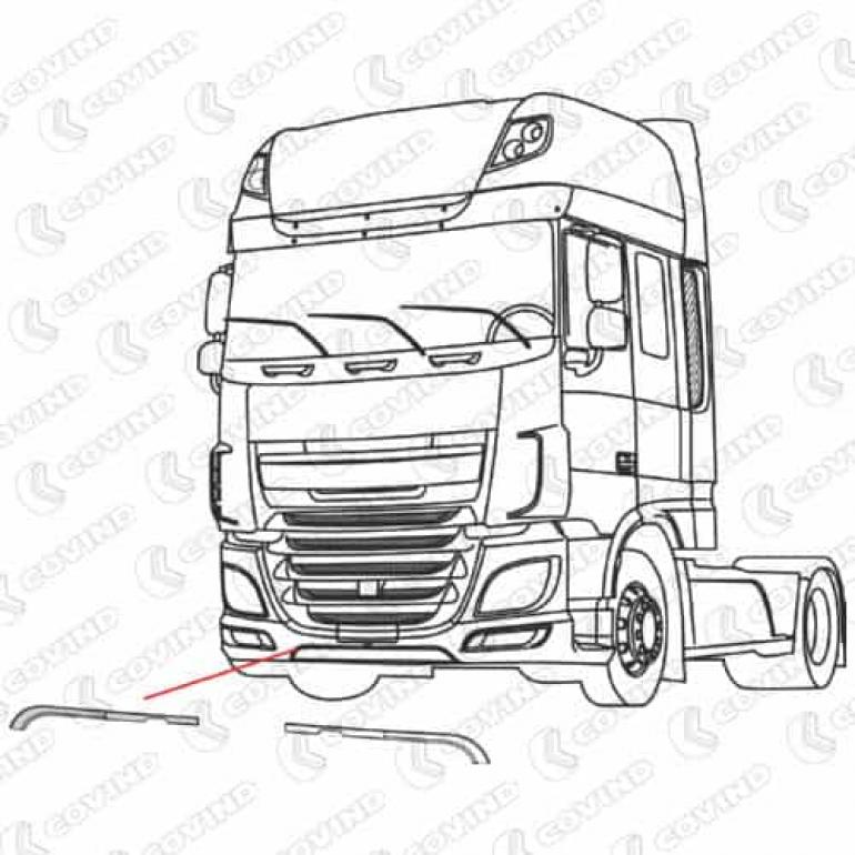 FRONT BUMPER CENTRE SILVER TRIM DRIVER SIDE RH