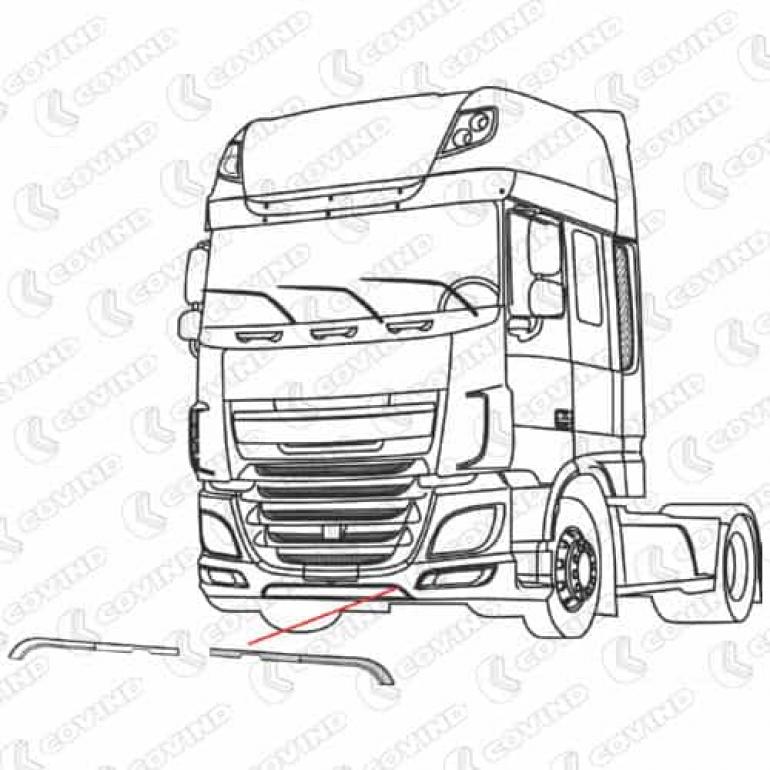 FRONT BUMPER CENTRE SILVER TRIM PASSENGER SIDE LH