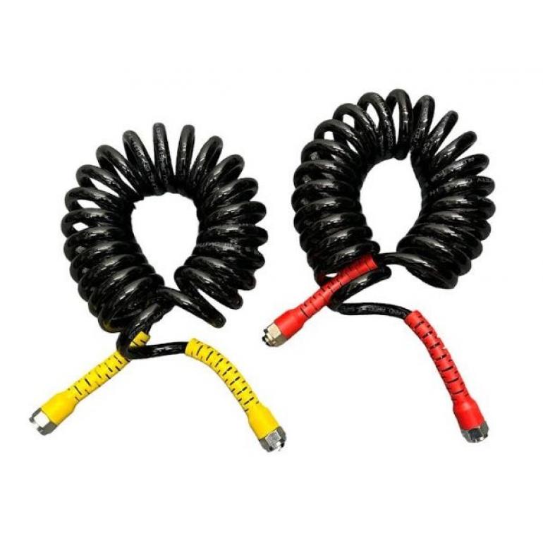 ANTI-KINK AIR COILS RED / YELLOW TAILS 4M 2xM18F (PAIR)