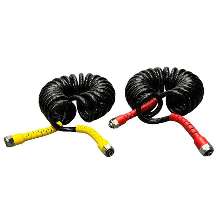 ANTI-KINK AIR COILS RED / YELLOW TAILS 4M 2xM18F (PAIR)