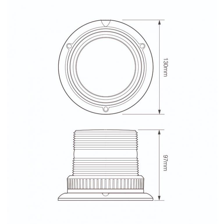 COMPACT LED AMBER MAGNETIC MOUNTED BEACON 12-48VDC