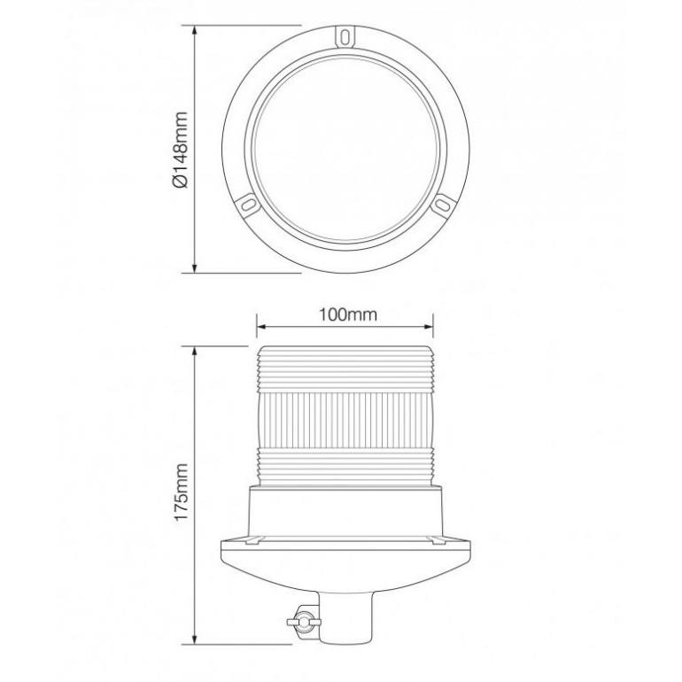 R65 LED AMBER BEACON DIN MOUNT