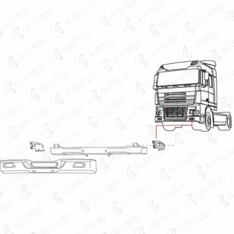 FRONT BUMPER MOUNTING BRACKET PASSENGER SIDE LH