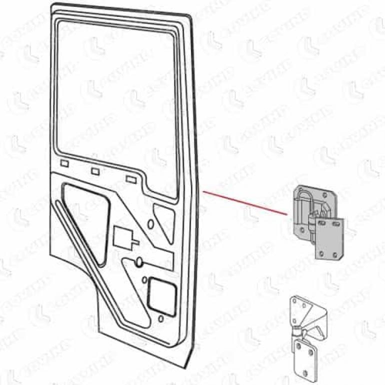 UPPER FRONT DOOR HINGE PASSENGER SIDE LH